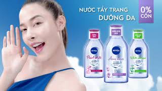 TẨY TRANG SẠCH SÂU, CHỖ ĐÂU CHO MỤN VỚI NƯỚC TẨY TRANG NIVEA DƯỠNG DA 0% CỒN!