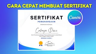 Mudah! Cara Cepat membuat sertifikat || Tutorial Canva 2024