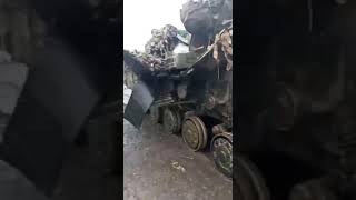 Поврежденный украинский танк Т-64БВ обр.17-го года