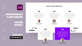 How to Create a Hover Effect In Adobe XD for Testimonials Section- UI Tutorial - Tips & Tricks