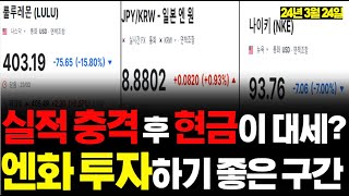 실적 충격 후 현금이 대세다? 시장은 현금 확보를 선택했다! 룰루레몬 & 나이키 사태 속내