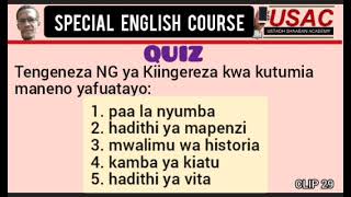 USAC - ENGLISH STRUCTURE IN KISWAHILI - CLIP 29, Mwl. Shaaban B. Omar