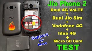 Jio Phone 2 Dual 4G VoLTE + Micro SD Card + 2 Jio SIM + Airtel 4G + Vodafone 4G +Idea 4G SIM TEST