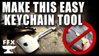 How to make a simple keychain tool from a piece of sheet metal with basic tools