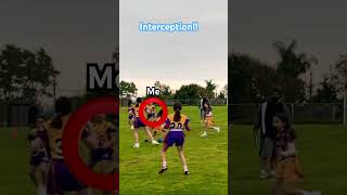 Flag football interception