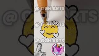 🔅 How to Draw With 3 Hearts VS Emoji Sticker Drawings step by step, EASY? #shorts