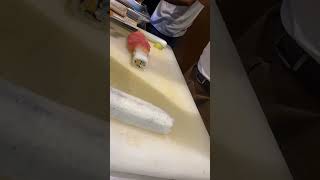 Rainbows 🌈 sushi 🍣 roll #shortsfeed #newvideo #cuttingskills #salmon #shorts