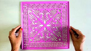 Latest Rangoli design | Easy Rangoli designs | How to make rangoli with stencils | Diy rangoli