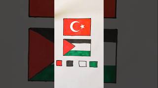 Wrong ❌ Israel 🇮🇱 VS Right Palestine 🇵🇸 support countries 🇹🇷 flag drawing#palestine #shorts