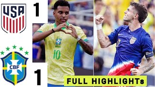 🛑 USA (1-1) Brazil HIGHLIGHTs: all goals, Rodrigo goal, Pulisic goal , Vinicius Jr