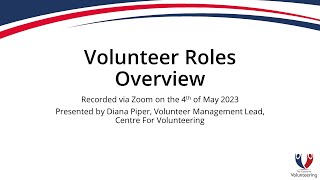 National Standards - Volunteer Roles Overview