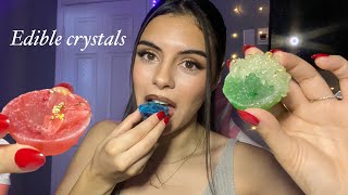 ASMR EDIBLE CRYSTALS🔮✨🍭 (cupped crunchy sounds)