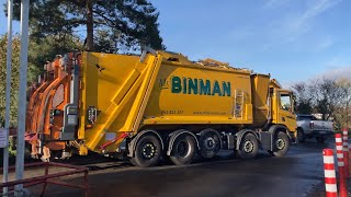 MrBinman 2022 Scania P410 with Dennis eagle 50/50 split + KelTech food pod driving off