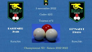 Championnat N3 - Cadre 42/2 - Jean Bastenier / Pierre Reynaert