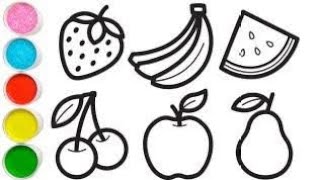 Fruits Drawing, Coloring and Painting for Kids and Toddlers,7