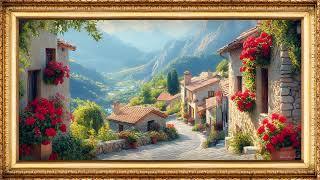 Frame ART TV  4K Charming Mountain Village Art | Serene Floral Visuals for Relaxation |  Nature