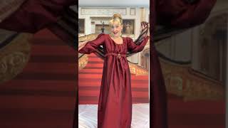 Burgundy silk Regency gown