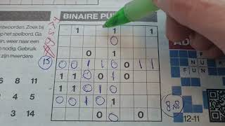 Tuesday. Bonus Extra edition. (#9579) Binary01 Sudoku puzzle.  11-12-2024 Extra part 3 of 4