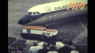 Manchester Airport 1970's old cine film 401