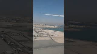 Flight take off from Qatar Airport.