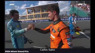 Compilation of other drivers congratulating Lando Norris