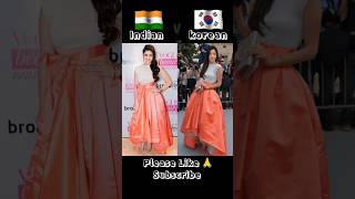 Indian vs Korean in same dress😱😱 #ytshort #shortvideo #shorts #shortsfeed