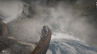 Red Dead Redemption 2- First time rowing down a waterfall