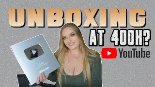 UNBOXING MY SILVER PLAY BUTTON AT 400K! 100,000 Subscriber Award From Youtube Unboxing!