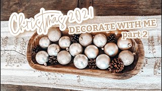 CHRISTMAS 2021 DECORATE WITH ME | COZY + NEUTRAL CHRISTMAS TREE | HOT COCOA BAR | XMAS DINING ROOM