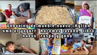 Unboxing de mueble nuevo 🛋️ | Amá el Yogurt 🥛😋 | Hacemos lasaña 🍝 | Libro nuevo | 📙Raspa y gana 🤑💶