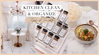 KITCHEN ORGANIZATION & CLEANING HACKS | DIY Spice Jar Labels, Fridge Restock & Vegan Pasta Recipe ✨