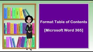 Format Table of Contents  I  Microsoft Word 365