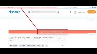 How To Fix Signature is invalid on 4Shared.com while Downloading File Android Solution By Mostakim