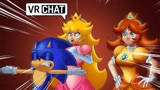 SONIC ESCORTS PEACH AND DAISY IN VR CHAT