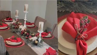 Decoracion de navidad 2023 en Rojo para el comedor mesa ❤️