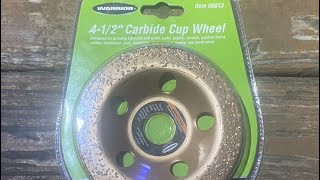 Harbor Freight Carbide Cup Wheel Review. (Clearance)