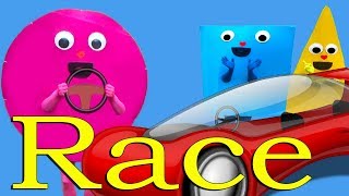 The Shapes | VIVASHAPES | The Amazing Car Race | Faster |Brum Brum for kids.