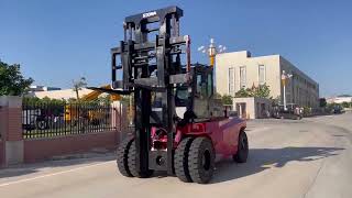 SOCMA 16 ton compact forklift mast tilt forward and backward fork operation video