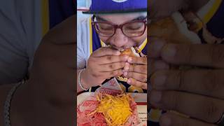 Eating "FREDDY'S" Double 🥓 Cheeseburger with Cheese Fries