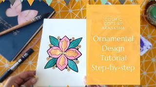 Simple Ornament Drawing - Step-by-step Tutorial by Cosmic Dots