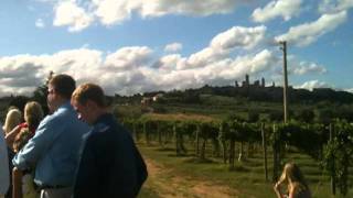 Wedding pichture with San Gimignano as background