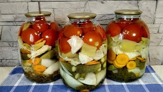 🍅🥒🧅 ВКУСНЕЙШЕЕ овощное АССОРТИ. Удачный МАРИНАД. БЕЗ СТЕРИЛИЗАЦИИ.  Готовлю МНОГО ЛЕТ !!!