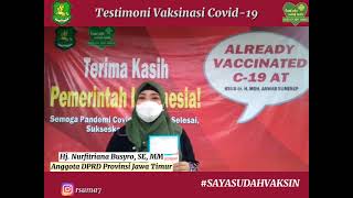 Testimoni vaksinasi covid-19 oleh Anggota DPRD Jawa Timur