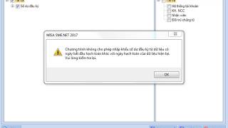 SME2017_Nhập khẩu xml lỗi_Ngày bắt đầu hạch toán khác ngày hạch toán của dữ liệu hiện tại
