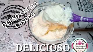 QUESO CREMA CASERO CON 2 INGREDIENTES  FACIL tipo philadelphia #Vanessaysudulcesabor