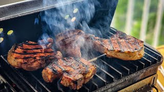 How to grill pork chops ( weber go anywhere )