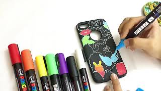 Customising my iPhone cover | uni posca markers | paint markers | customising | paint markers