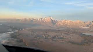 Absolutely Stunning Views of Grand Tetons and Jackson Hole from Cockpit of Private Jet