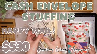 $400 Cash Envelope Stuffing | Happy Mail + Giveaway Winner Announced! | 24 Year Old Budgets