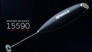 PowerLix Milk Frother Handheld Whisk   Electric Milk Frother Foamer with Stainless Steel Stand15 20s